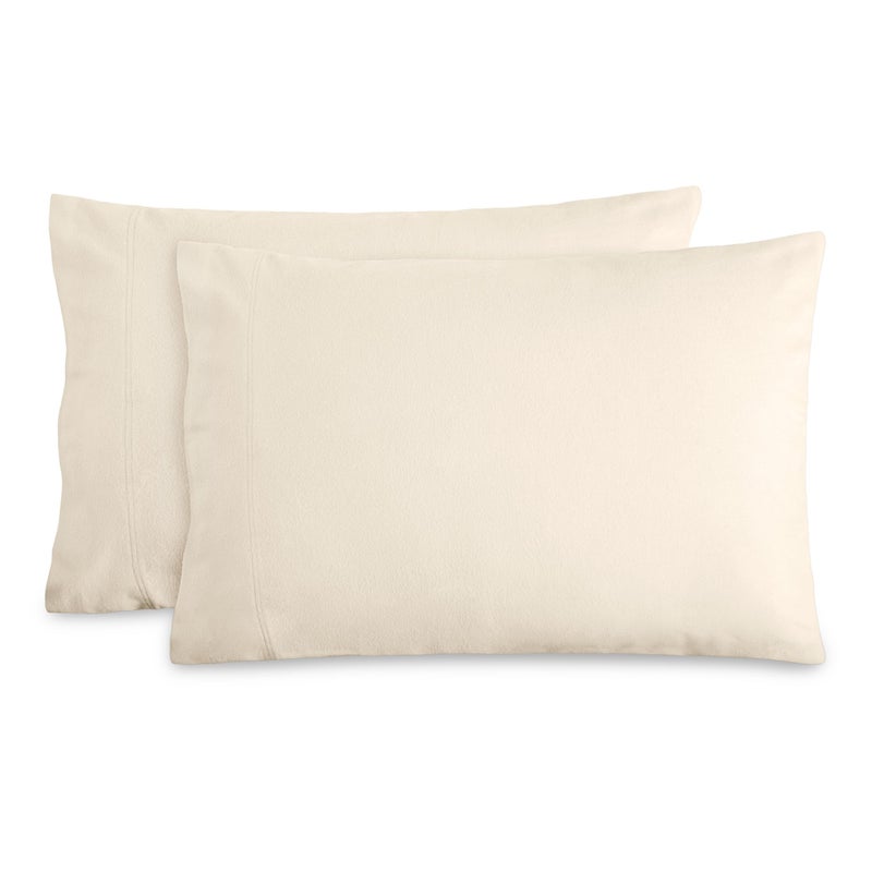 Bare Home Flannel King Pillowcases Set of 2-100% Cotton - Velvety Soft & Cozy - Double Brushed Heavyweight Flannel Pillowcases (King Pillowcase Set of 2, Sand) - Image 1